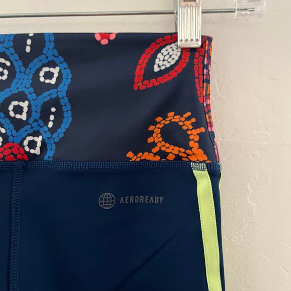 Adidas x Farm Rio 7/8 Leggings Women's XS Blue AEROREADY Training Tights NWT - Picture 12 of 12